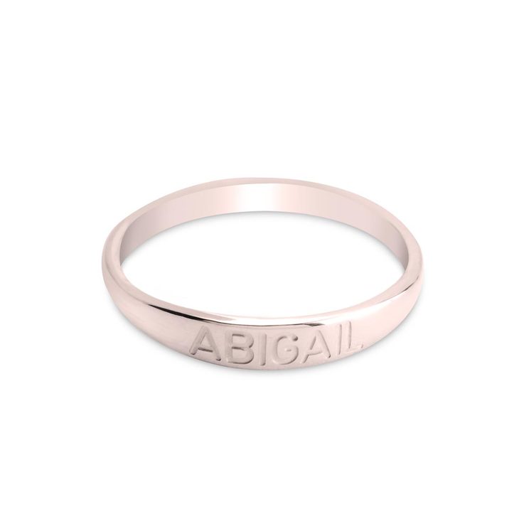 Simple Name Engraved Ring